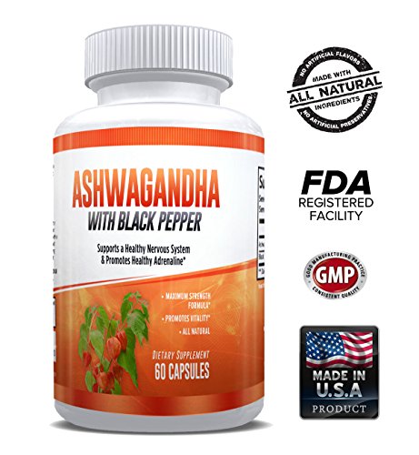  Ashwagandha Root Capsules with Black Pepper 1300mg ...