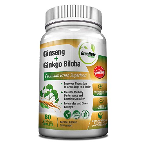 Panax Ginseng Ginkgo Biloba Tablets Premium Non Gmo Veggie