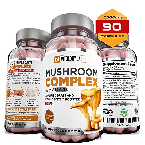  Vitology Labs| 2500MG Mushroom Supplement with ...