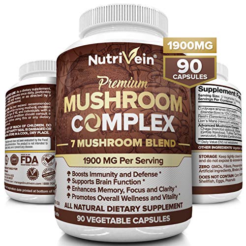  Nutrivein Mushroom Supplement 1900mg – 90 ...
